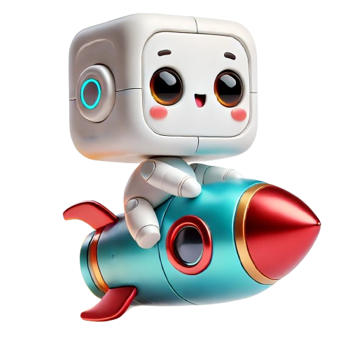 ChatRank mascot riding a rocket